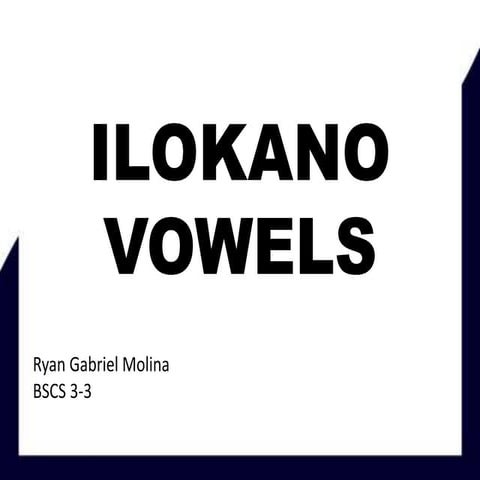 Ilokano vowels