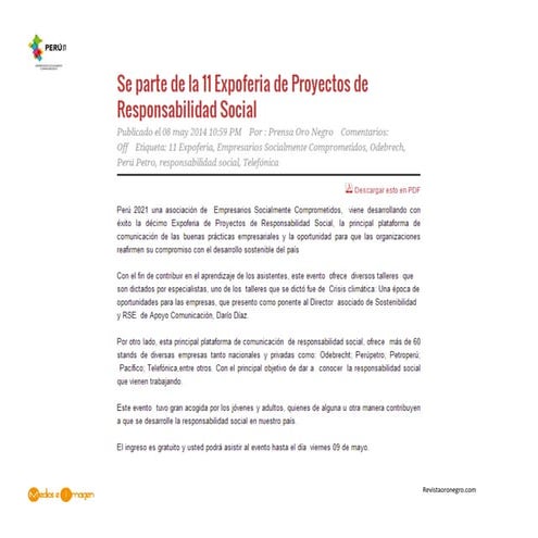 Se parte de la 11 Expoferia de Proyectos de Responsabilidad Social