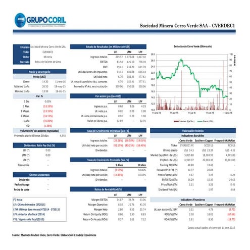 Fichas técnicas de compañías del Sector Minería 