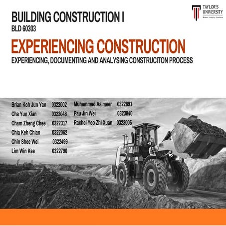 BUILDING CONSTRUCTION 1 | PPT