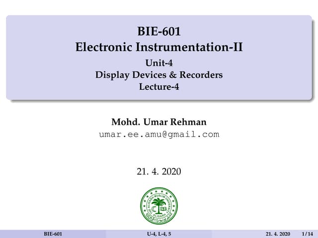 BIE-601_Unit-4_Lec-4 & 5
