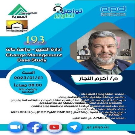 تواصل_تطوير المحاضرة رقم 193 المهندس / أكرم النجار استشاري إدارة المشاريع عنو...
