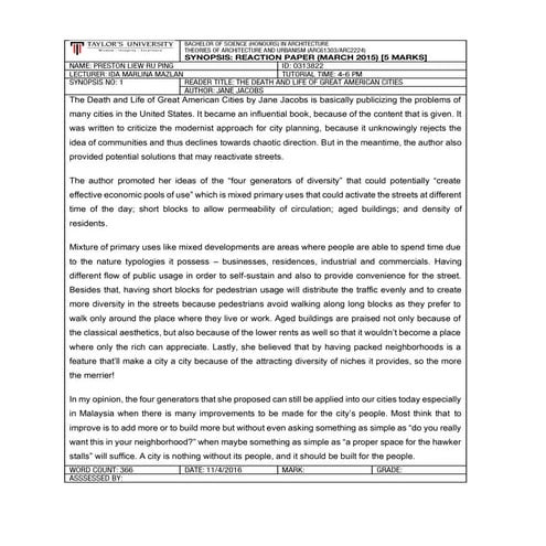 Theories of Architecture & Urbanism - Work Compilation