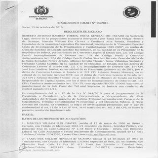 Resolución de la Fiscalía de rechaz...