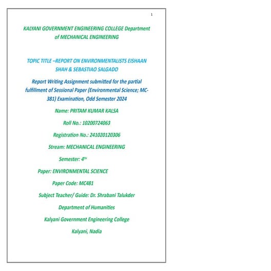 PROJECT ON ENVIRONMENTAL SCIENCE TO SPREAD AWARENESS | PPTX