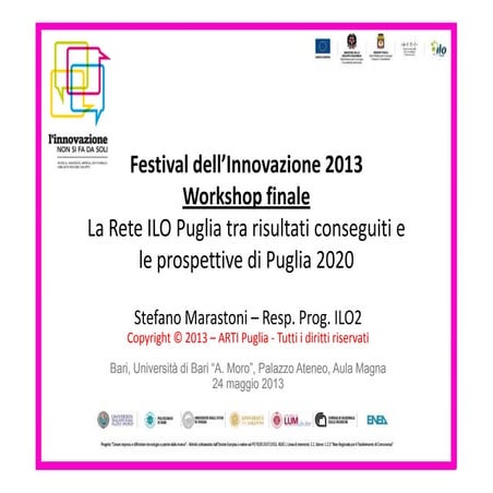 Progetto ILO workshop finale al Festival Innovazione 2013