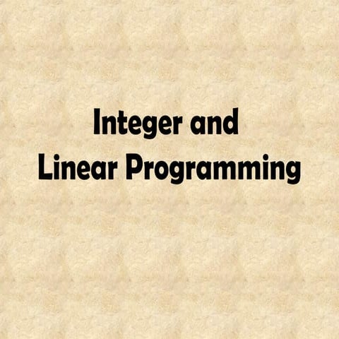 ITP UNS SEMESTER 2 Integer programming | PPTX