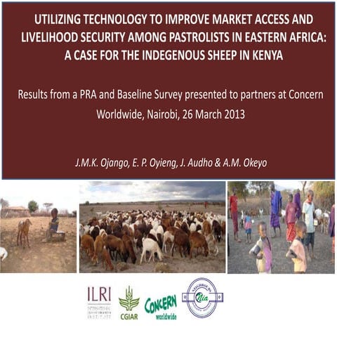 Utilizing technology to improve market access and livelihood security among p...