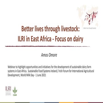 Better lives through livestock: ILRI in East Africa focus on dairy