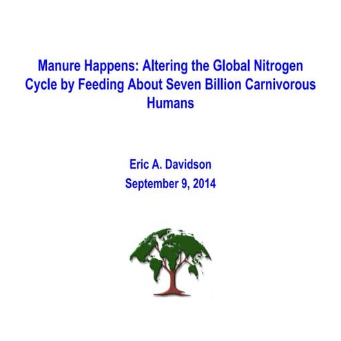 Manure happens: Altering the global nitrogen cycle by feeding about seven bil...