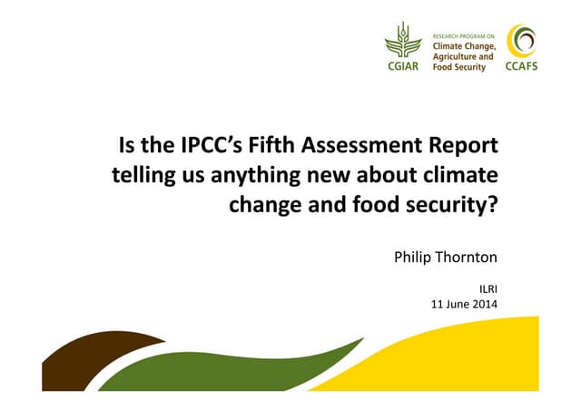 Is the IPCC’s Fifth Assessment Report telling us anything new about climate change and food security?