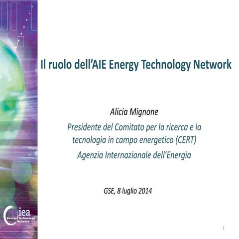 Il ruolo dell'aie energy technology network  mignone
