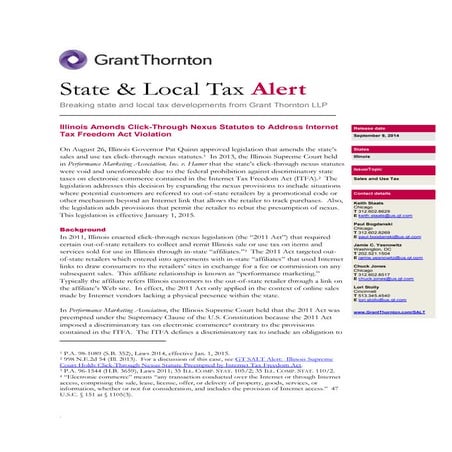 US SALT Alert: IL Amends Click-Through Nexus Statutes to Address Internet Tax...