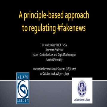 ILS presentation on principles of fake news regulation