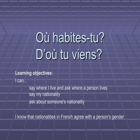 Ils sont d'ou - les nationalites