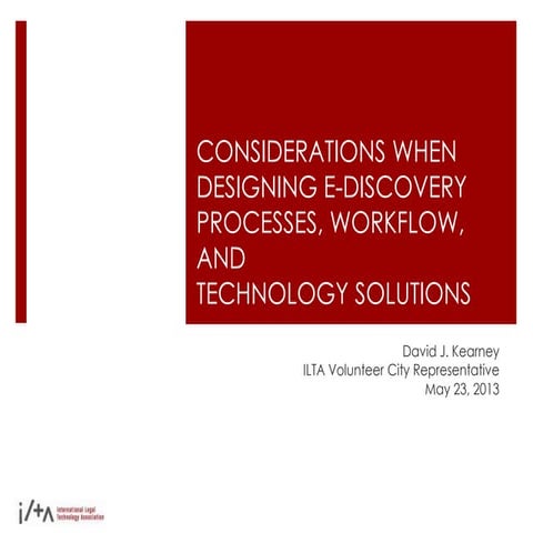 Considerations When Building e-Discovery 