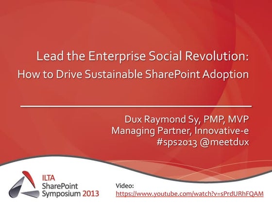 How to Drive Sustainable SharePoint Adoption #iltasps