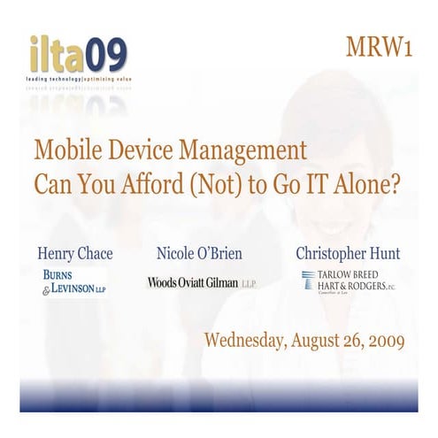 Mobile Device Management - Can You Afford (Not) to Go IT Alone?