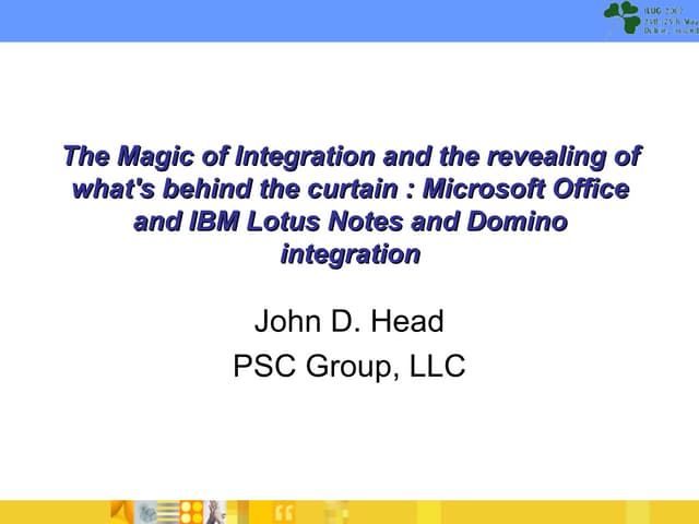 ILUG 2007 - Notes and Office Integration