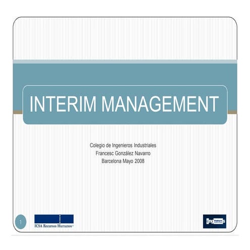 INTERIM MANAGEMENT Casos Practicos