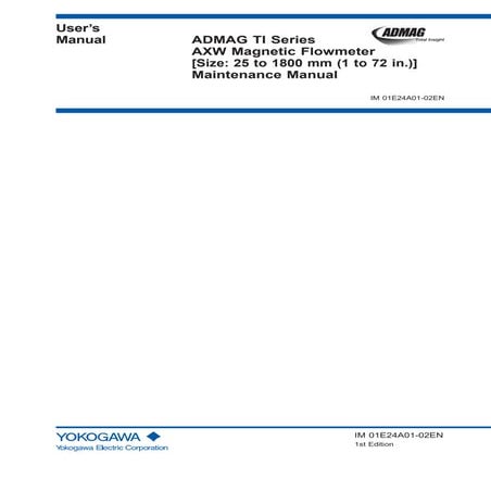 Maintenance Procedures for Yokogawa ADMAG TI Series AXW Magnetic Flow Meter