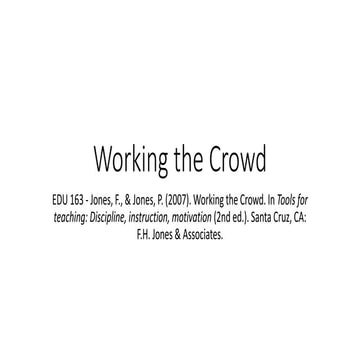 Working the crowd   chapter 3