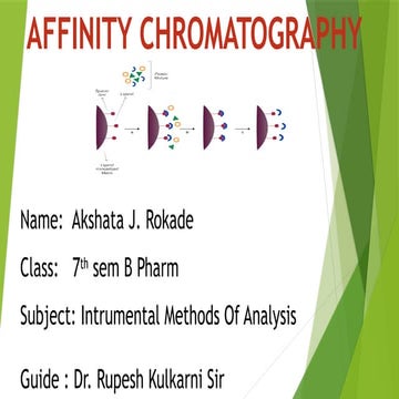 IMA (AFFINITY CHROMATOGRAPHY).pptx Affinity chromatography | PPTX