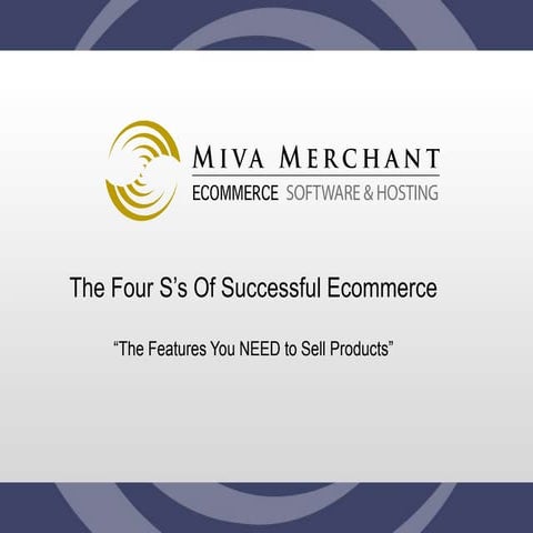 The 4 S's of Successful ECommerce Selling