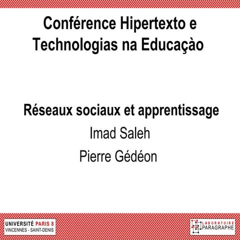 Hipertexto 2012 - Slides da Conferência de Imad Saleh (Universidade Paris-8 –...