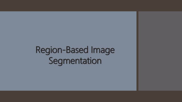 Region based image segmentation