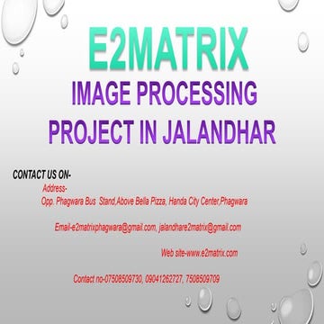 Image processing mca project in jalandhar