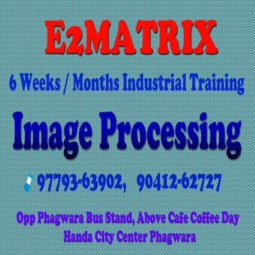 6 weeks summer training in image processing,jalandhar