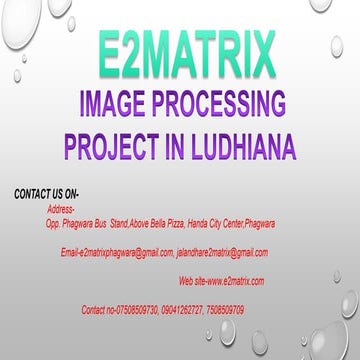 image processing project course ludhiana