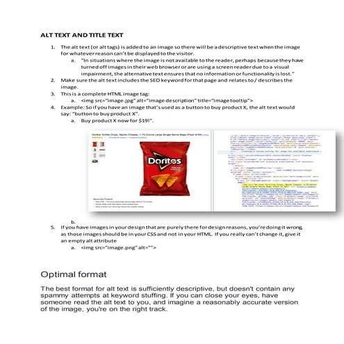 Image alt text and title text