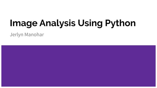 Image analysis using python
