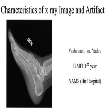 Image characteristics of x ray film