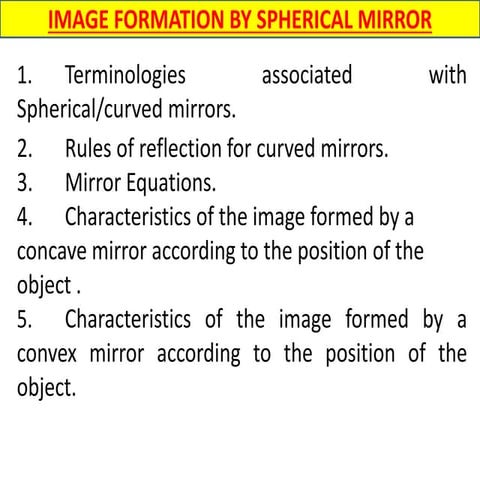 Image fomation by spherical mirror