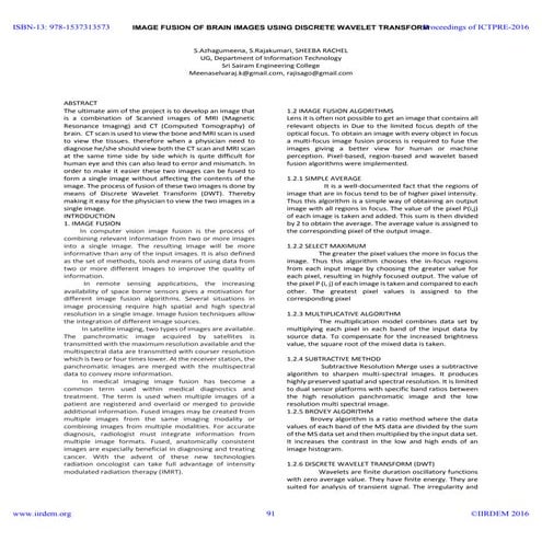 iaetsd Image fusion of brain images using discrete wavelet transform