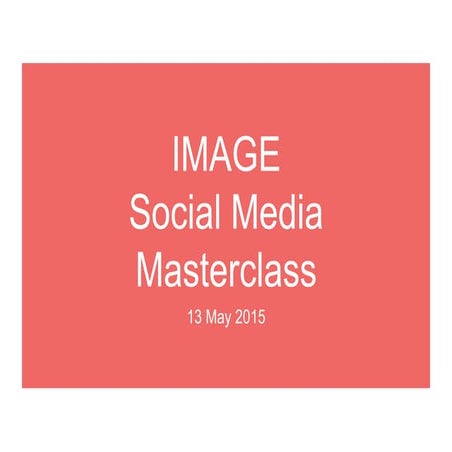 IMAGE Social Media Masterclass