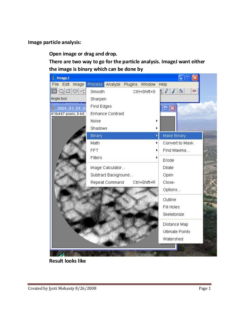 Image Particle Analysis Image J