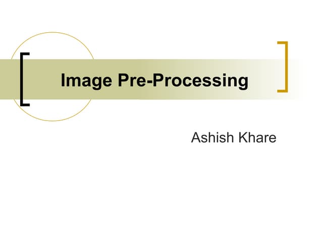 Image pre processing - local processing