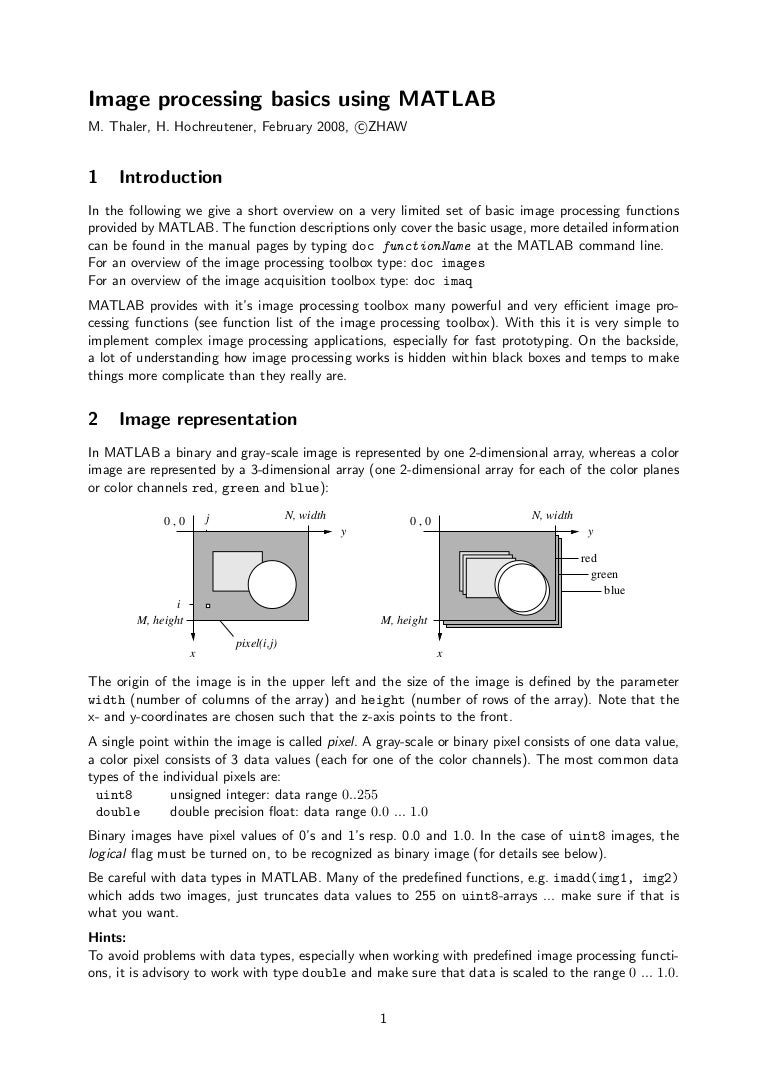Image processing basics using matlab