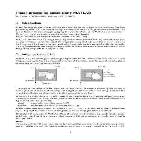 Image processing basics using matlab | PDF