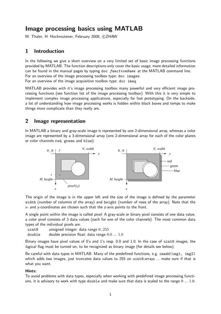 Image processing basics using matlab