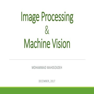 Image processing and machine vision | PPT