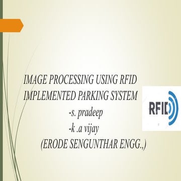 Image processing using rfid implemented parking system