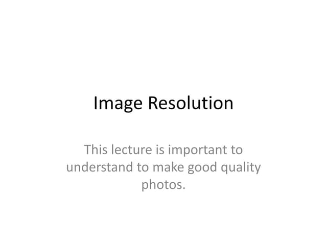 Image resolution