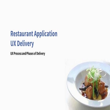 Restaurant application UX delivery