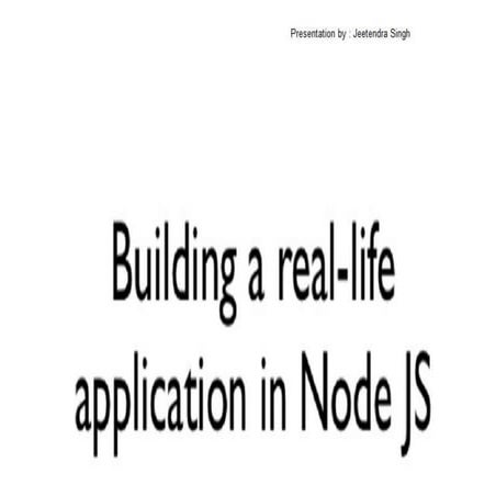 REAL APPS IN NODEJS