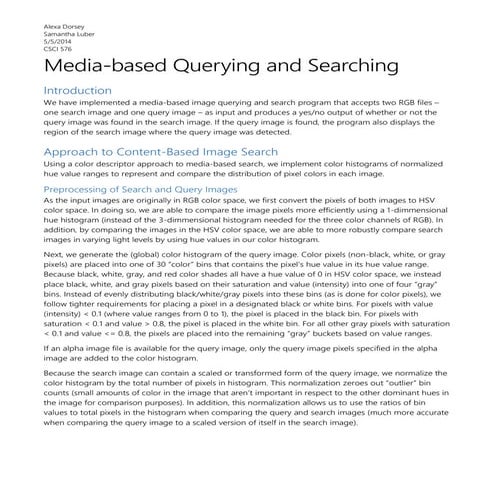 Media-based Querying and Searching